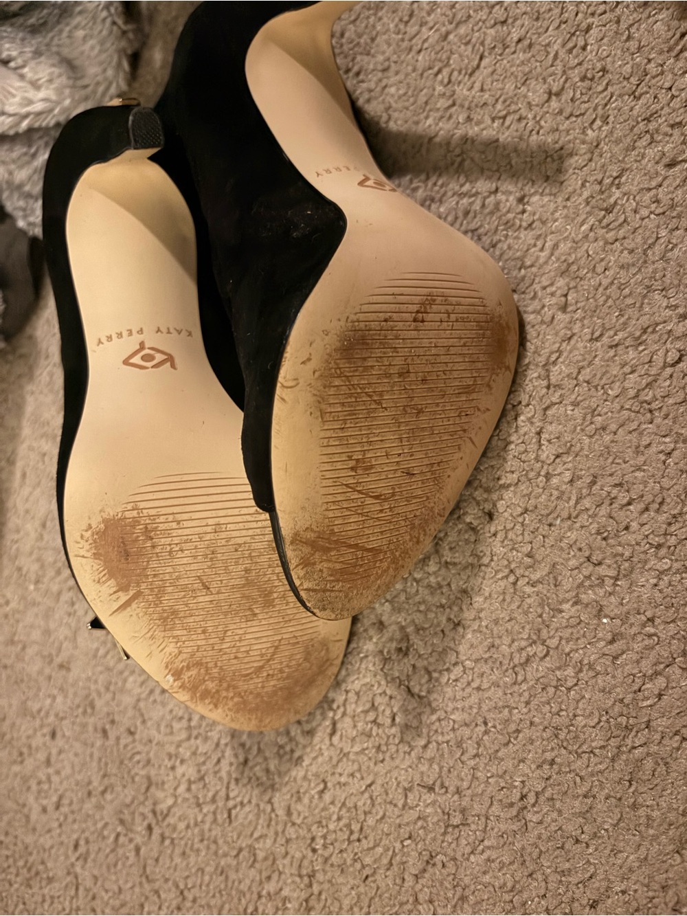 Katy Perry Collections Black Strappy Heels with Gold Star Accents - Picture 2 of 2